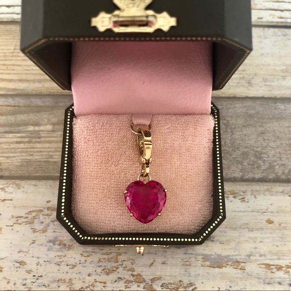 Juicy Couture Jewelry - Juicy Couture Pink Heart Gemstone Charm Pendant Juicy Couture Jewelry - Juicy Couture Pink Heart Gemstone Charm Pendant